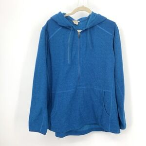 Duluth Trading Women Size XXL Hoodie Blue Fleece 1/2 Zip Pullover Top Shirt